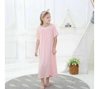 Bambine Cotone Camicia da Notte Pizzo Pigiama Biancheria da Notte Manica Corta