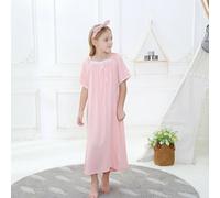 Bambine Cotone Camicia da Notte Pizzo Pigiama Biancheria Manica Corta Morbido