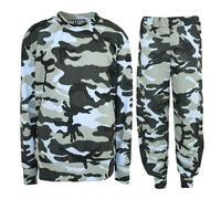 Bambine Lounge Abito Camouflage Tuta da Ginnastica Top Fondo Riposo Anni 7-13