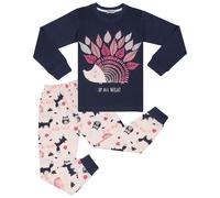 Bambine Pigiama Navy Up Tutti Notte Stampa Contrasto Set Lounge Abito 2-13 Anni