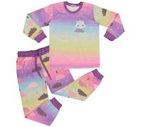 Bambine Pigiama Nuvola Stampa Contrasto Top Fondo Arcobaleno Set 2-13 Anni