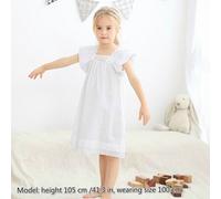 Bambine Pizzo Cotone Pigiama Camicia da Notte Biancheria Princess Bianco
