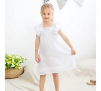 Bambine Pizzo Cotone Pigiama Camicia da Notte Biancheria Princess Bianco