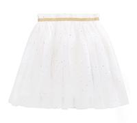 Bambine Ragazze Gonna Tutù Principessa Paillettes Cielo Stellato Mini Gonna Tulle Balletto Con Elastico in Vita Moda Bella - Bianco Taglia del Produttore 110