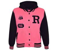 Bambine Ragazzi Baseball con Cappuccio R Moda Fox Giacca Varsity Maniche Lunghe