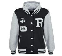 Bambine Ragazzi Baseball con Cappuccio R Moda Fox Giacca Varsity Maniche Lunghe