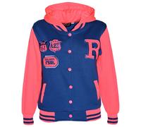 Bambine Ragazzi Baseball con Cappuccio R Moda Fox Giacca Varsity Maniche Lunghe