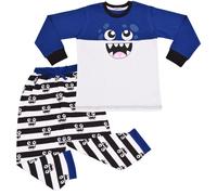 Bambine Ragazzi Carino Monster Blu Reale Pigiama 2 Pezzi Cotone Set Notte