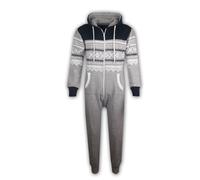 Bambine Ragazzi Grigio E Navy Azteco Fiocco di Neve A2Z Onesie one piece Tuta