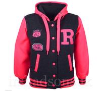Bambine Ragazzi Varsity Nyc Fox Baseball R Neon Luminoso con Cappuccio Giacca
