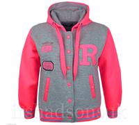 Bambine Ragazzi Varsity Nyc Fox Baseball R Neon Luminoso con Cappuccio Giacca