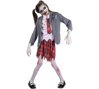 Bambine Zombie Scuola Ragazza Costume Halloween Dolcetto o Scherzetto Zombie Set