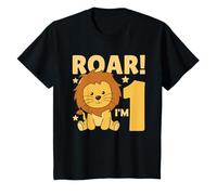 Bambini 1° compleanno leone 1 anno vecchio cucciolo leone Maglietta