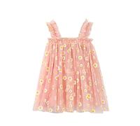 Bambini 16Y Beach Floral Layered Birthday Dresses Girls Summer Beach Daisy Party Baby Dress Princess Toddler Abiti Tulle Casual Sleeveless Girls Abiti Danza Bambina 4 Anni