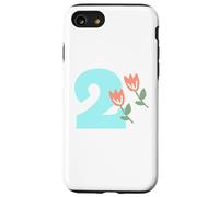 Bambini 2 ° compleanno tulipani rossi fiore festa due anni bambini Custodia per iPhone SE (2020) / 7/8