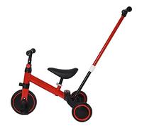 Bambini 3 in 1 Triciclo con Maniglione di Spinta per Genitore - Bicicletta Equilibrio per Ragazzi e Ragazze 1-3 Anni con Sedile e Maniglia Regolabili (Rosso)