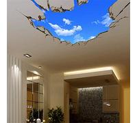 Bambini 3D Cielo Blu E Nuvole Bianche Adesivi Murali Baby Room Soffitto Tetto Arte Murale Decorazione Domestica Pavimento Autoadesivo Adesivo Murale Decorazione Cartone Animato Anime 70X90Cm