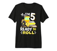 Bambini 5th Construction Festa di Compleanno Im 5 Ready to Roll Boys Maglietta Premium