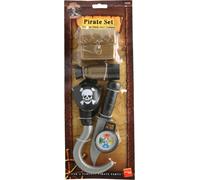 Bambini 6 Pezzi Pirata Set Gancio Mascherina Telescopio Bussola Costume Play Set