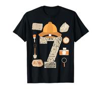 Bambini 7° Compleanno Archeologia Scienza 7 Anni Ragazzi Ragazze Maglietta