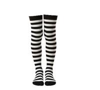 Bambini a Righe Calze Parigine Bianco e Nero Strega di Halloween Clown Costume