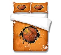 Bambini Adolescenti Set Biancheria da Letto Cartone Animato Car Dinosauro Astronauta Spazio Razzo Federa Copripiumino Basket Sportivo Copriletto 2/3 Pezzi (Modello 4, 200_x_200_cm)