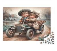 Bambini alla guida dell'auto Puzzles 1000 Pezzi Carta riciclata per adulti Puzzle per adulti Gioco familiare divertente e stimolante Ottima idea regalo per la creatività 52x38cm/1000pcs