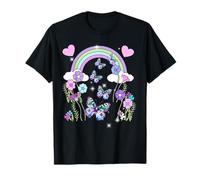 bambini bambini farfalle arcobaleno adolescente ragazza natura Maglietta