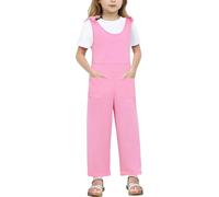 Bambini Bambini Ragazze Senza Maniche Bretelle Tuta Tuta Pantaloni Lunghi Dritti con Tasca