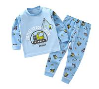 Bambini Bambino Ragazza Ragazzo Pigiama Set a Maniche Lunghe Casa con Girocollo Lunga Intimo Termico Pigiami Caldo Cotone Morbida Accogliente e Ragazzi 2