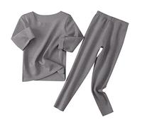 Bambini Bambino Ragazza Ragazzo Pigiama Set a Maniche Lunghe Casa con Girocollo Lunga Intimo Termico Pyjama Sets Vestiti Invernale Due Pezzi Morbida Accogliente per Dormire e Stare in