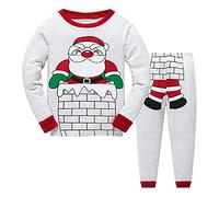 Bambini Bambino Ragazza Ragazzo Pigiama Set Pigiameria Due Pezzi Casa con Girocollo Lunga Intimo Termico Felpato Caldo Cotone Homewear e Ragazzi 2