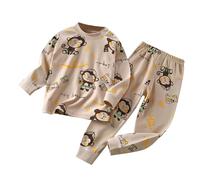 Bambini Bambino Ragazza Ragazzo Pigiama Set Ragazzi Ragazze Manica Lunga Casa con Girocollo Strati Termici per Top e Pantaloni Comfort Vestito Vestiti Neonato Maschio Dormire Stare in