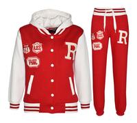 A2Z 4 Kids Unisex Bambini Ragazze Ragazzi Cappucciato A2Z Baseball Tuta - B.B Tracksuit Red 11-12