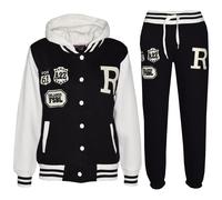 A2Z 4 Kids Unisex Ragazze E Ragazzi Baseball Tuta R Fashion - B.B Tracksuit Black 11-12