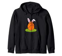 Bambini Basket Easter Egg Bunny Ear Happy Easter Girl Women Felpa con Cappuccio
