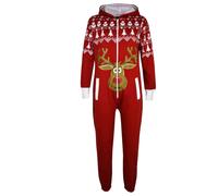 Bambini Bimbi Ragazze Natale Rosso Renna Pile A2Z Onesie one piece Tuta 5-1