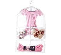 Bambini Borsa Porta Abiti,con 4 tasche trasparenti custodie per abiti,con cerniera copriabiti,per ballerini,spettacoli,concorsi di bellezza,viaggi,copri abiti da armadio,parapolvere,23x35inch