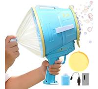 Bambini Bubble Machine | ABS Handheld Air Cannon Bubble Effect Outdoor Interactive Blowing Toy portatile Summer Activity Launcher | Boys Girls Backyard Beach Picnic Birthday Holiday Party Ca
