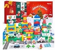 Bambini Calendario dell'Avvento 2025, Commodum Blocchi Costruzione in Legno, 24 scatole delle Sorprese,Giochi di Costruzione in legno, Calendario Avvento Bambini, Regali di Natale,Idee Regalo Natale