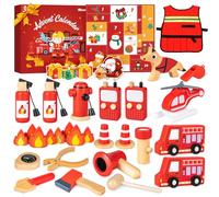 Bambini Calendario dell'Avvento 2025, Commodum Set di Vigile del Fuoco Gioco d'Imitazione per Bambini, 24 Accessori di Pompieri, Regali di Natale Bambina, Calendario Avvento Ragazzi, Idee Regalo
