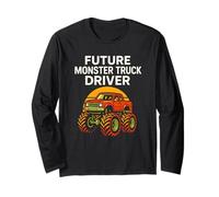 Bambini Carino Futuro Monster Truck Driver Ragazzi Festa di Compleanno Maglia a Manica