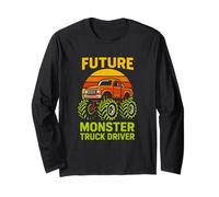 Bambini Carino Futuro Monster Truck Driver Ragazzi Festa di Compleanno Maglia a Manica