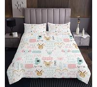 Bambini Cervo Trapuntato Coverlet per Bambini Ragazzi Ragazze Carino Cartone Animato Elk Pecora Animale Copriletto Cartoon Fauna Selvatica Coverlet Set Microfibra Bambino Kawaii Trapuntato 170X230cm