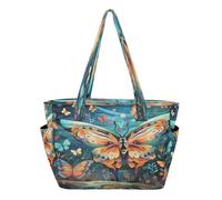 Bambini Che Dipingono Farfalle Bisonte Borsa da Spiaggia Viaggio Donna Shopping Donna A Tracolla per Ragazze