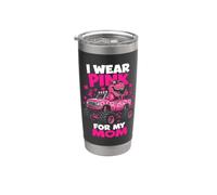 Bambini che indosso rosa per mia mamma Cool TRex Dino Cancro al seno Bicchiere termico in acciaio inox doppia parete