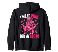 Bambini Che indosso Rosa per mia Mamma Cool TRex Dino Cancro al Seno Felpa con Cappuccio