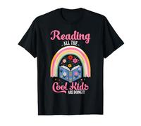Bambini Che leggono i Bambini Freddi leggono Libri Giovani Amanti dei Libri del Lettore Maglietta con Stampa Grafica Economica