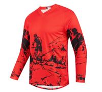 Bambini Ciclismo Jersey Bambini Mountain Bike Motocross Manica Lunga Ragazzo Camicia Downhill Top Abbigliamento, 44R, 10 anni