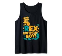 Bambini Cinque Rex Birthday Boy 5th Birthday Dinosaur Five Year Canotta